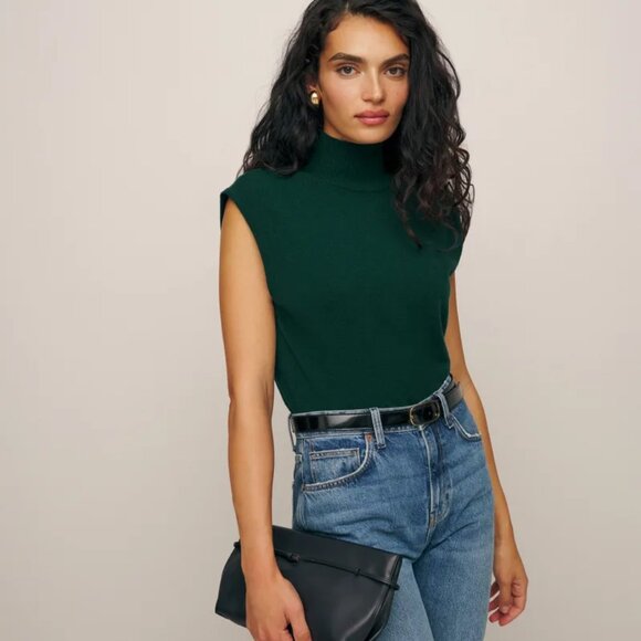 Reformation Sweaters - NEW Reformation Arco Cashmere Sleeveless Turtleneck Sweater M#2182